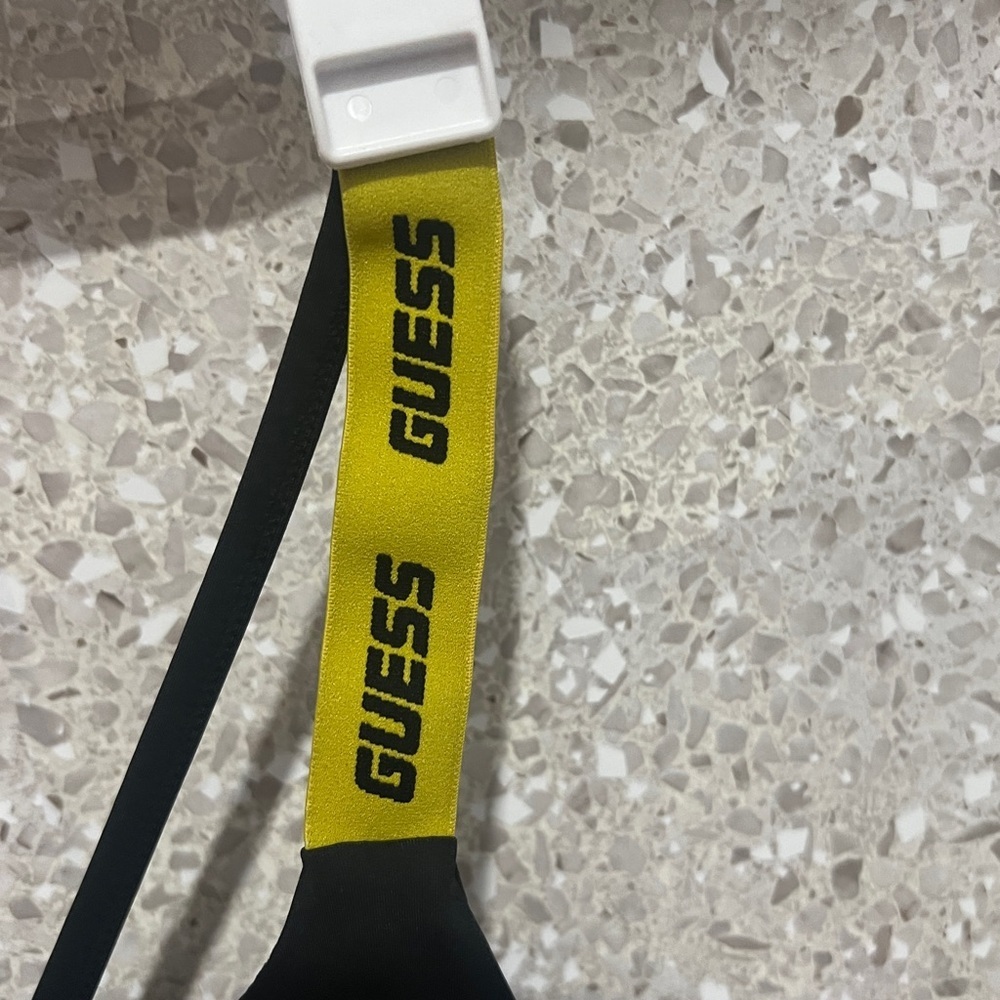 Guess Black and Yellow Sports Bra with Adjustable Straps - Picture 5 of 7